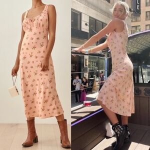 Reformation Lauryl Floral Dress in Moira Pink